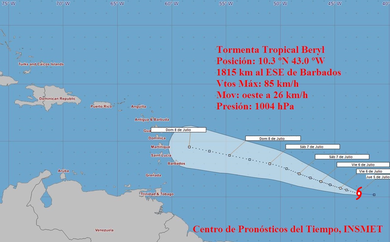 Aviso de ciclón tropical No 2 Se forma la tormenta Beryl Trabajadores