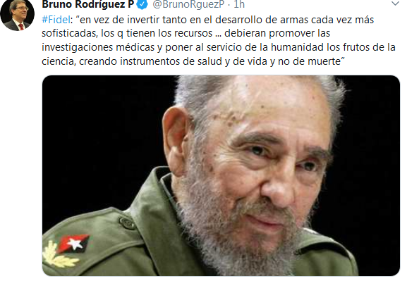 Canciller De Cuba Destaca Ideas De Fidel Castro A Favor De La Ciencia