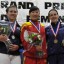 De izquierda a derecha: Hurley, medalla de plata; Hao, campeona del certamen; y Gherman, medallista de bronce. Foto: Joaquín Hernández Mena