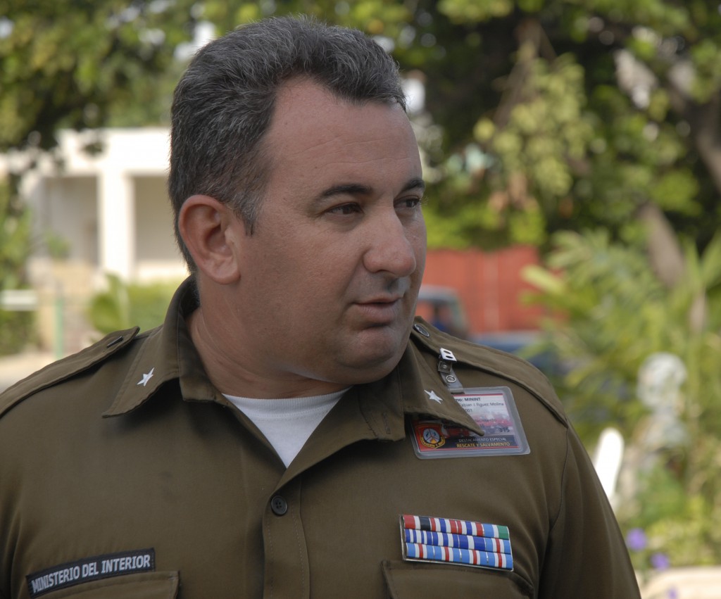 El mayor Fabián Rodríguez Molina, jefe del Destacamento de Rescate y Salvamento Nacional. Foto: Agustín Borrego