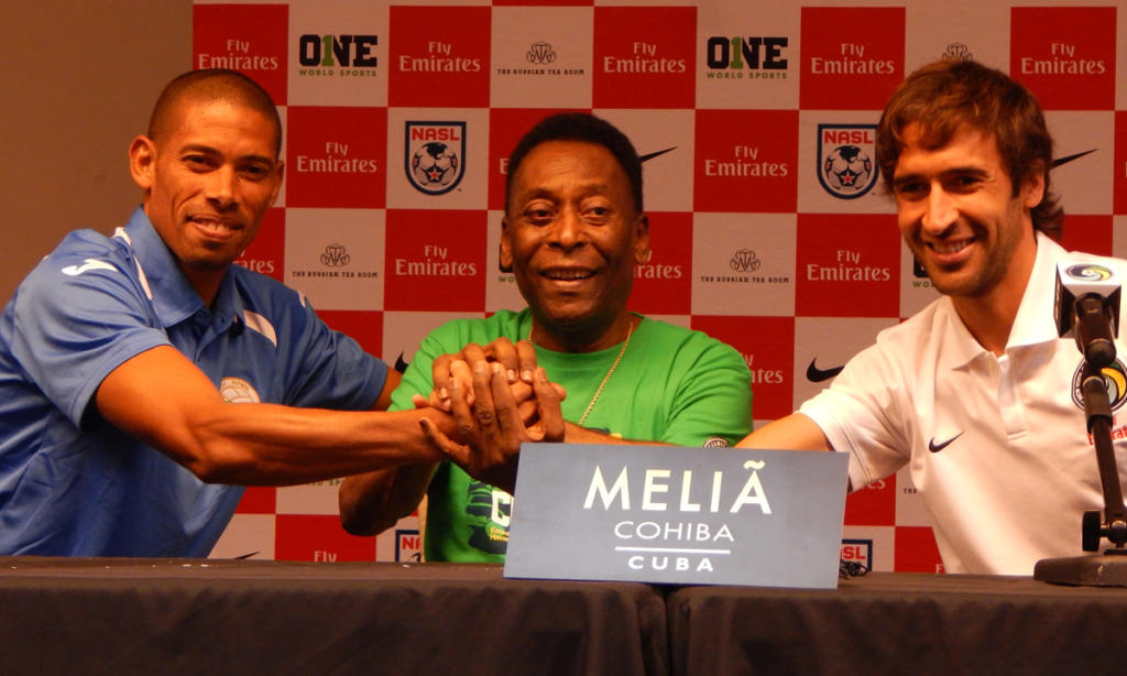 Yenier Márquez, Pelé y Raúl durante la conferencia de prensa de este lunes. Fotos: Alejandro Ulloa.