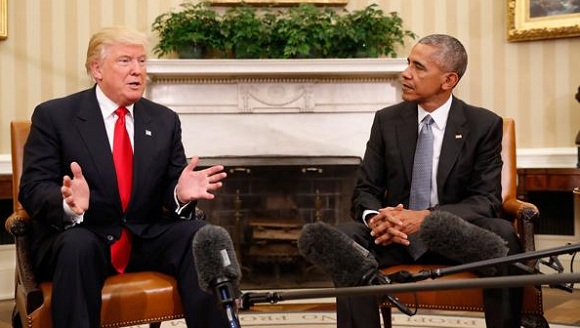 Donald Trump y Barack Obama, en el primer encuentro en la Casa Blanca.