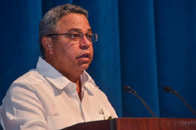 Ulises Guilarte de Nacimiento, miembro del Buró Político y Secretario General de los Trabajadores de Cuba (CTC). Foto: Marcelino Vázquez Hernández
