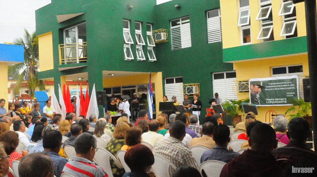 Antes de la apertura del centro meteorológico fue celebrado el acto provincial por el Día de la Ciencia Cubana en Ciego de Ávila. Foto: Nohema Diaz Muñoz.