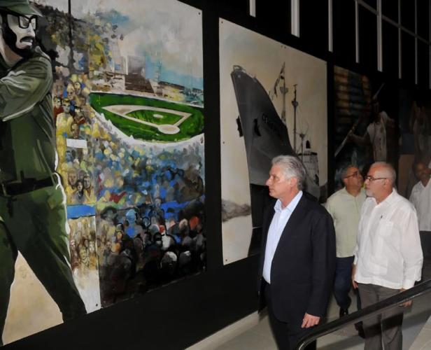 Acto de inauguración del Salón del Deporte Cubano, en la Ciudad Deportiva, en La Habana, con la presencia de Miguel Díaz-Canel Bermúdez, Presidente de los Consejos de Estado y de Ministros. Foto: José Raúl Rodríguez Robleda