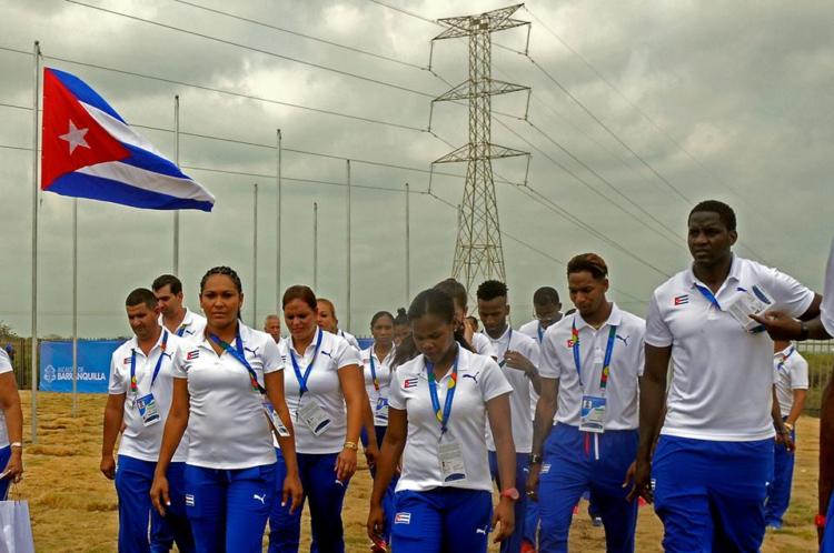 Delegación cubana ya en Barranquilla. Foto: José Raúl Rodríguez Robleda