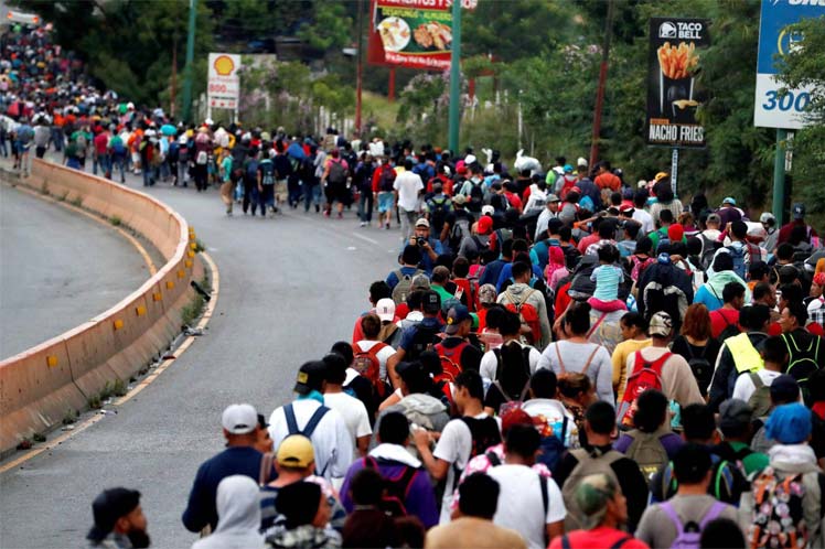 Caravana de migrantes contin a hacia EE. UU. Trabajadores