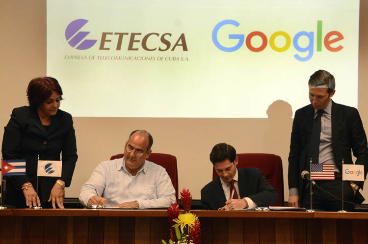 ETECSA firma Memorando de Entendimiento con Google