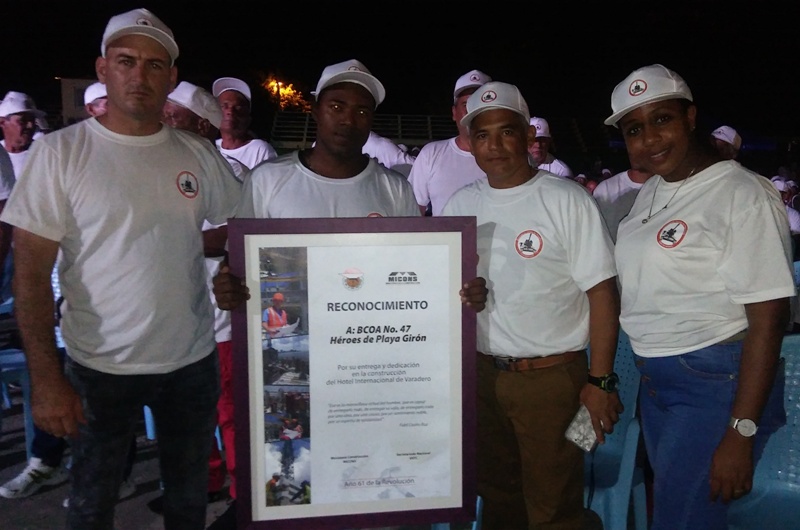 La BCOA 47 fue premiada por su destacada participación en la obra del Hotel Internacional de Varadero. Foto: Noryis