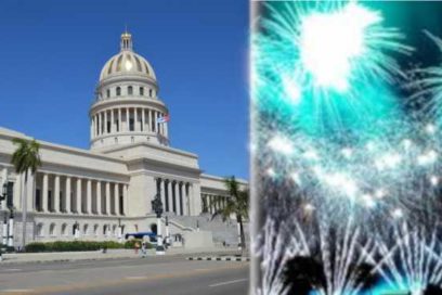 Espectáculo de fuegos artificiales por 500 años de La Habana