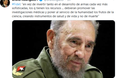 Canciller de Cuba destaca ideas de Fidel Castro a favor de la ciencia