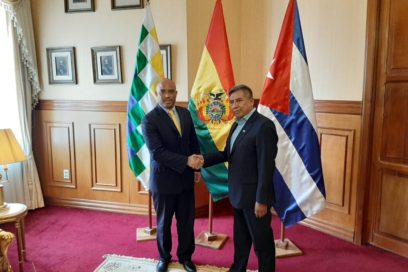 Fraterno encuentro entre Encargado de Negocios de Cuba en Bolivia y nuevo canciller de ese país