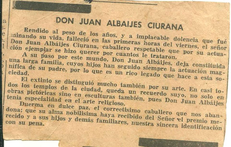 La noticia sobre el fallecimiento de Albaijés recorrió todo el país a través de la radio y varios medios de prensa. El influyente rotativo El Camagüeyano, se hizo eco de la lamentable pérdida.