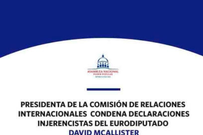 Presidenta de la Comisión de Relaciones Internacionales condena declaraciones injerencistas del eurodiputado David McAllister