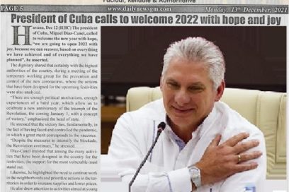 Exaltan en Gambia llamado de presidente cubano a recibir el 2022 con alegría y esperanzas