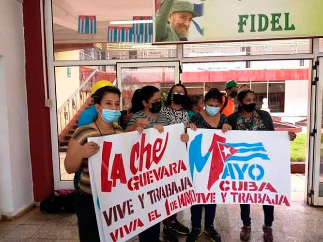 CIENFUEGOS... La propaganda creada en estos días estará presente en las marchas. Foto: CTC Cienfuegos