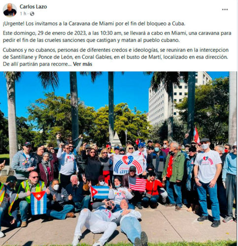 Caravana contra bloqueo de EEUU a Cuba honrar a Jos Mart