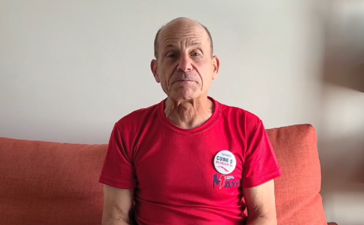 Mark Friedman, fundador y coordinador del Comité Manos Fuera de Cuba, de Los Ángeles, Estados Unidos. Foto tomada del video enviado a Trabajadores