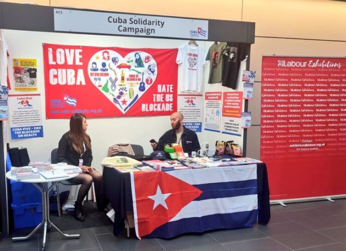 Cuban stand at the Labour Party National Conference. Photo taken from X, Cuban Embassy in the United Kingdom